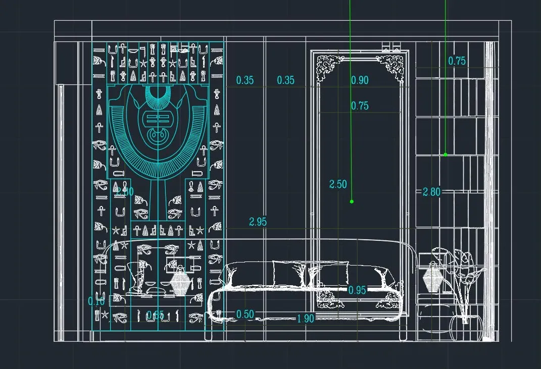 Pharaonic Master Bedroom — Elevation